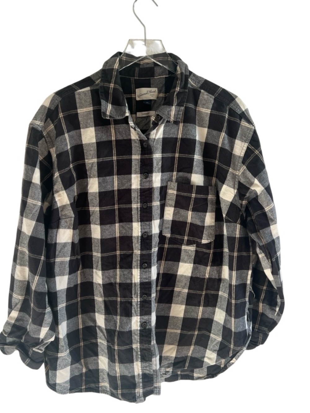 Universal Thread Black and White Plaid Oversized Shirt